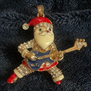 Festive Santa Guitar Necklace Pendant